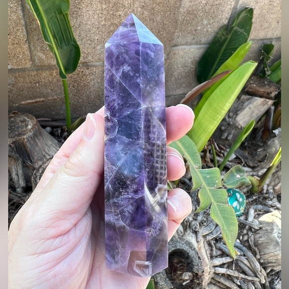 Chevron Amethyst Crystal Tower - Picture 7 of 11